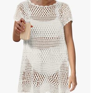 Cream cover up dress